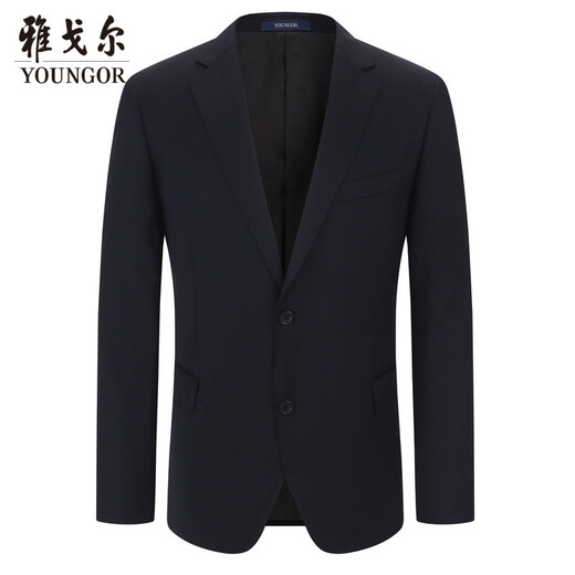 雅戈尔（YOUNGOR）套西上衣男803F款二粒单排扣标准西服羊毛混纺单西服商场同款 藏青 M 170/92A