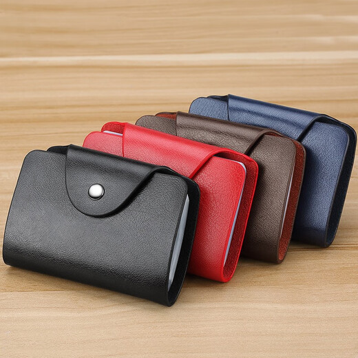 乐卡利 真皮卡包男女同款牛皮多功能银行卡多卡位卡套名片夹驾驶证套 卡包黑色（20卡位+2个证件位）