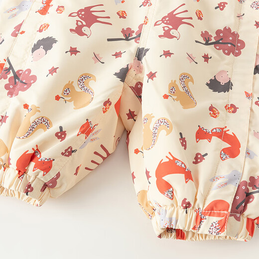 DAVE&BELLA 100-day baby clothes, toddlers' rompers, newborn pajamas, baby onesies, autumn new outing clothes, yellow bottom printing, ready stock 90cm (recommended height 80-90cm)