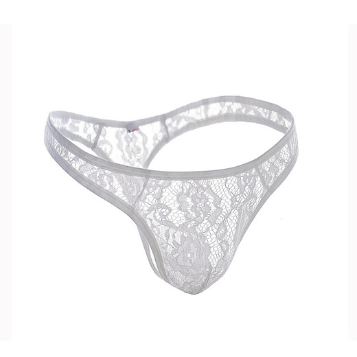 Long Night Adult Men's Erotic Underwear Abnormal Lace Transparent Thong Thin Sexy Interesting White L