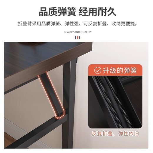 Shunguan folding table computer table home student desk study table e-sports table long table office training table stall table double pole reinforced support walnut color 80*40CM