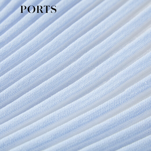 PORTS宝姿女装时尚晨光蓝竖条纹理连肩袖针织上衣SM8K701MZE017 北极蓝 M