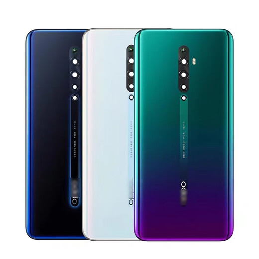 摩卡茶语社适用oppo reno/Z/2/2Z/10倍变焦玻璃后盖原装后壳Reno3Pro手机后 Reno2Z深海夜光带镜框片+胶工具