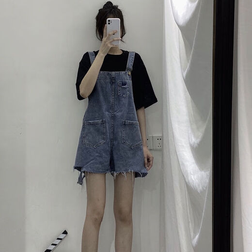 Yimuqi-Denim-Gurt-Shorts für Frauen koreanischer Stil locker Pass