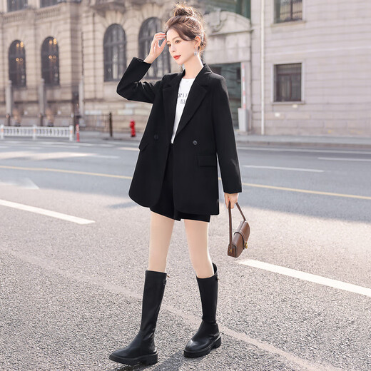 Cypress Reversanzug 2025 Herbst neue Damen lässige zweireihige langärmelige Anzugjacke