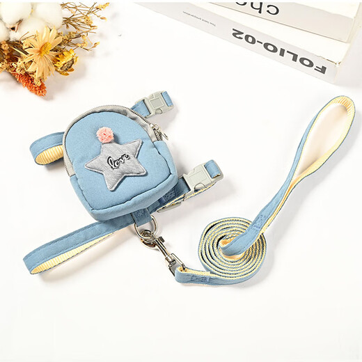 Cat and dog rope traction rope for small and medium-sized dogs, explosion-proof dog leash, anti-breakaway harness, Teddy cat rope, watermelon red, S size, recommended weight 3-6 Jin Jin equals 0.5 kg