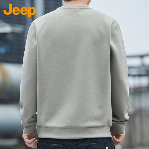 Jeep (JEEP) sweatshirt men's autumn and winter round neck long-sleeved T-shirt men's loose casual clothes men's camel XL