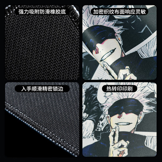 Jingga Imports ESPORTS EMPORTIVO ESTRADO TAMAÑO GRANDE WUDA WUDA Cómic Style Tad Boy Keyboard Mat de teclado Mat de animación Sideways JH-694 Bloqueo de bloqueo Anti-Slip lavable 300x250mm_3mm_no