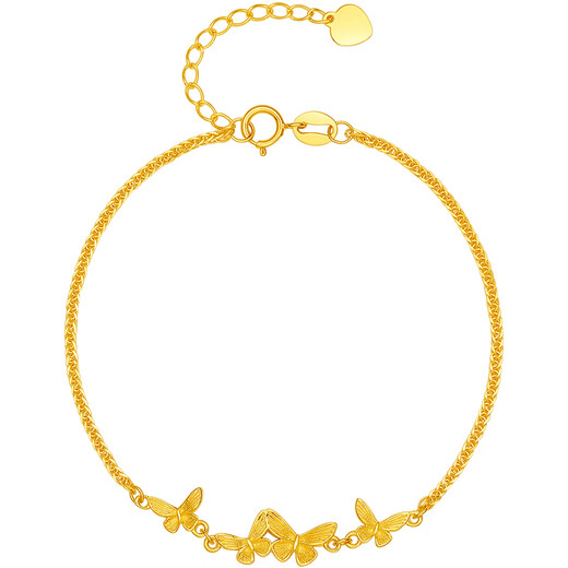Saturday blessing 18K gold bracelet butterfly color gold bracelet birthday gift for women C0713577 16+3cm