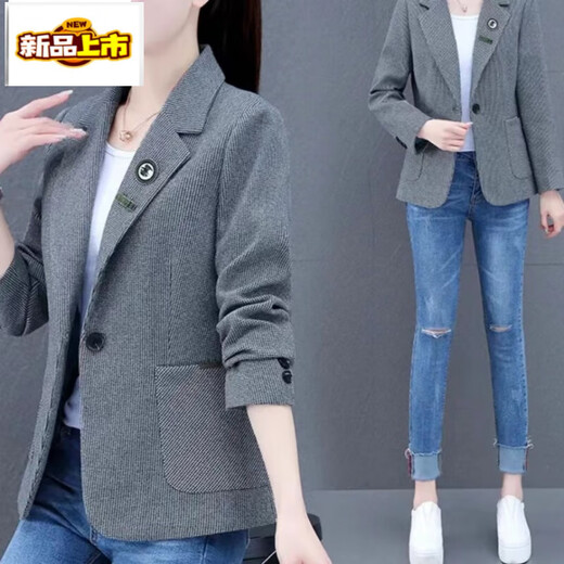 Chudiao Houndstooth Small Suit Jacket Women 2025 New Spring and Autumn Korean Style Casual Douyin Suit Top Brown Color Houndstooth Brooch Randomly Send 4XL Recommended 135-150Jin Jin is equal to 0.5 kg
