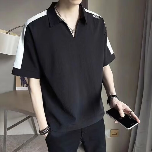 锡元亚麻短袖t恤男士夏季薄款中国风冰丝速干白色唐.装V领短袖男t恤 681亚麻短袖白色 3XL 180