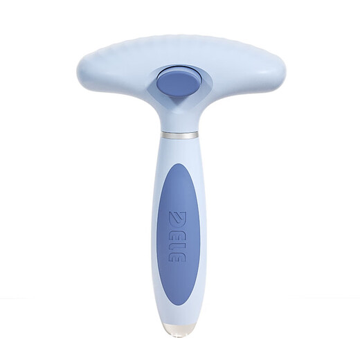 Dele Dog Comb Knot Comb Teddy Golden Retriever Large Dog Comb Epilator Cat Comb Self-Cleaning Curved Rake Comb - Blue