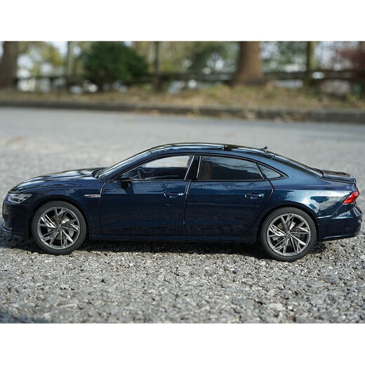 YUEJISHENG Original Audi 1 18 Audi Audi A7L 2022 Alloy Fully Open Car Model Alloy Car Model Seer Edition Dark Blue