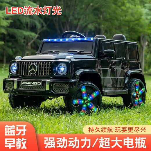 Raft core Mercedes-Benz Big G children's electric car Mercedes-Benz Big G children's electric car four-wheel off-road car remote control toy car baby black car/type accessories - battery-free music upgraded two-seater double door + ambient light + trunk