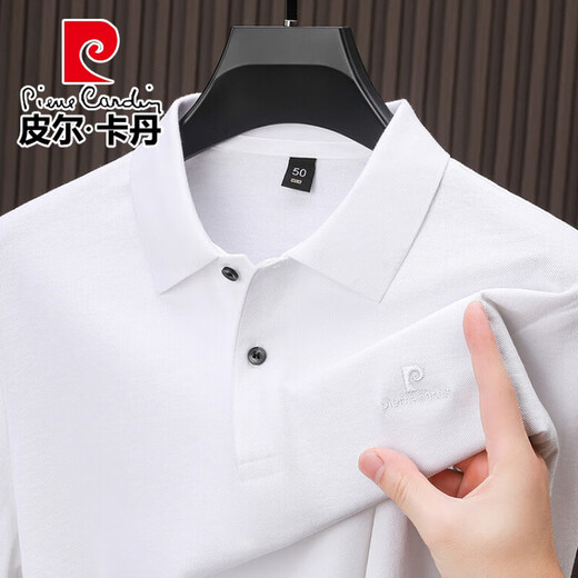 Pierre cardin long-sleeved T-shirt for men's business casual lapel polo shirt for spring and autumn new loose casual middle-aged daddy suit 15831-68 apricot color 170/84A [recommended weight 110-130Jin [Jin equals 0.5 kg]]