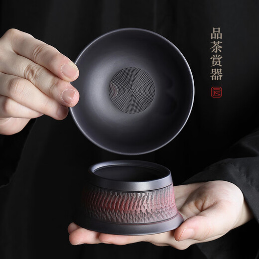 Shangyanfang Purple Pottery Tea Leak Tea Filter Tea Filter Tea Partition Filter Purple Clay Tea Set Accessories Purple Pottery Filter Group (1000 holes)