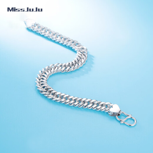 Miss JuJu pt950 platinum bracelet for men, platinum men's bracelet, thick riding whip chain, domineering personality bracelet, weight 28-30g, length 17-23cm (customized)