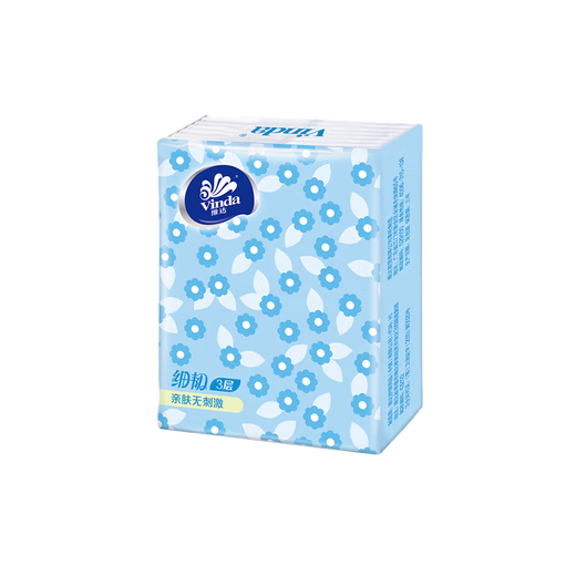 Vinda thin tough handkerchief paper portable paper towel napkin toilet paper facial tissue 3 layers 8 pieces * 20 pack