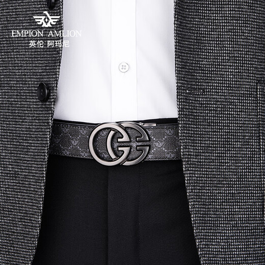 Redce Amangni British Armani Belt Belt Belt Top Dix International Brands 2024 New 100% Pure Cow Wide Belt 6628 Color de pistola [Light Luxury and Versatilile Business e informal] 130 cm Por favor contáctenos para obtener detalles para el cambio de longitud