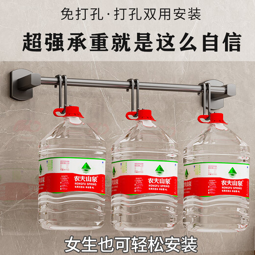 Moenercheng Piercing Handtuchregal Badezimmer Eintuch Handtuchstange Badezimmer Vollkupfer Badetuch Zahnstange Tuchhandtuchleichter leichter Luxus 702 Vollkupferpistole graue Doppelstange 50 cm