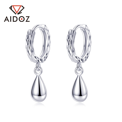 Aido Diamond Platinum Earrings Women's Earrings pt950 Platinum Women's Earrings Water Drop Earrings for Wife Large Size Pair 4.2-4.4g + Delivery Certificate