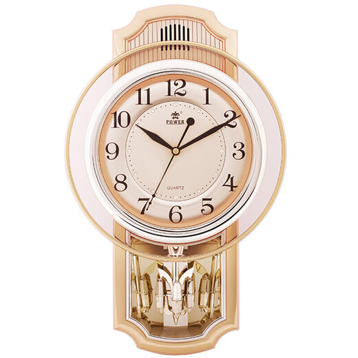 Power Power Creative Mur Corloge moderne et simple décorative Horloge européenne Mur Home Home atmosphérique Quartz Clock 16 pouces Golden Flat Swing 6173