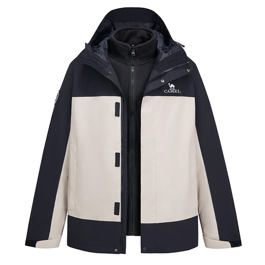 Camel (CAMEL) men's jacket, three-in-one jacket for men and women, windproof and waterproof jacket, outdoor mountaineering jacket M34CATG751