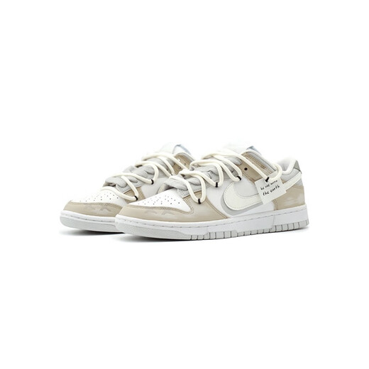 耐克（NIKE）球鞋定制 Nike  烟灰杏仁 脏脏鞋 复古 板鞋 灰粉 GS女款DH9765-102 定制款7天内发 35.5