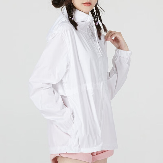 Nike (Nike) Jacke Frauen 2025 Frühlings- und Sommer Neuer Windschutz im Freien im Freien Sportbekleidung Casual Kapuze gewebter atmungsaktive Jacke Top DM6180-100 Weiß S