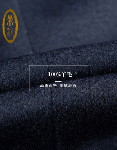 Ding bronze manteau masculin mi-longueur de couleur unie de couleur unie à couleurs de couleur masculine de la laine de laine d'âge moyen manteau masculin en laine de laine de jeunesse masculine de style coréen coréen coaguler masculin manteau cachemire cachemire des vêtements d'hiver masculins bleu marine 80337-79 190