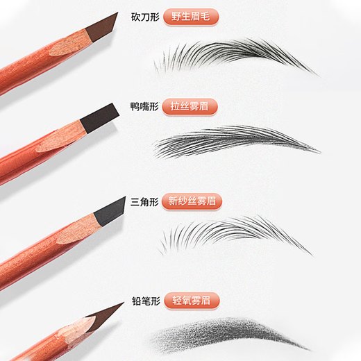 FOMIX Natural Wild Soft Mist Hard Core Chopper Eyebrow Pencil Anti-sweat-proof Eyebrow Pen for Makeup Artists Gray Brown