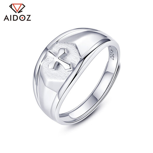 Aido Diamond pt950 platinum cross men's platinum fashion personalized ring with live mouth and adjustable weight 7.0-7.2 grams