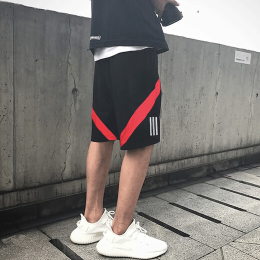 阿迪达斯（adidas） 短裤男裤季款运动裤侧边三条纹梭织运动网球休闲五分裤子 IP3883 黑灰 S