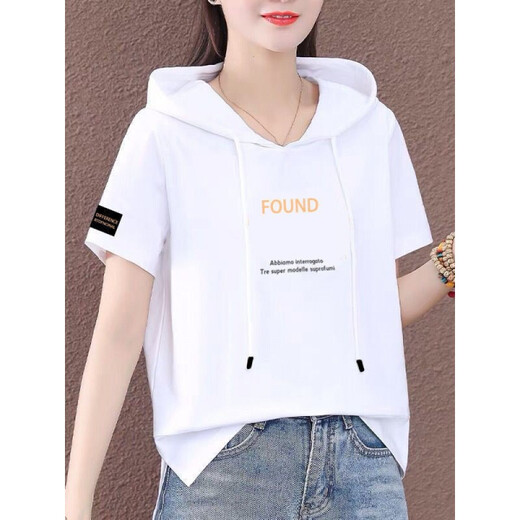 
[Special price pick-up] High-end light luxury brand 100 pure cotton short-sleeved sweatshirt for women large size women's clothing 2022 summer new Korean version loose versatile T-shirt for women top trendy 693 short-sleeved sweatshirt M (100Jin [Jin equals 0.5 kg] or less)