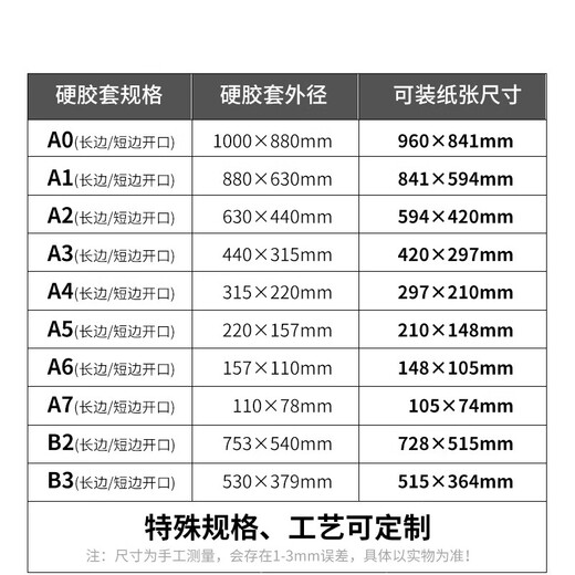 SHUCHANG OFICINA A1 Cubierta de goma dura grande Bolsa de archivo transparente Clip de una sola pieza A2 Documentos de identificación de la cubierta de tarjeta dura B2 B2 PVC Tarjeta de pantalla PVC Bolsa de tarjeta dura Cubierta de plástico engrosada B2 Tamaño de papel horizontal 728x515 [10 piezas]