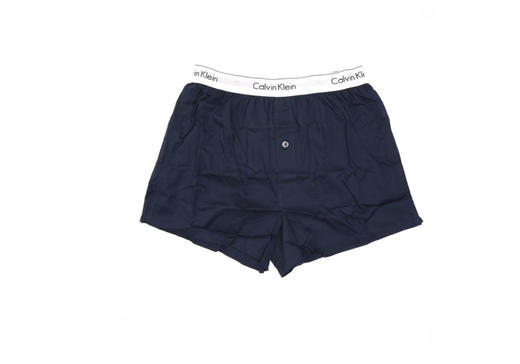 卡文克莱（Calvin Klein）男士2件装时尚简约舒适百搭平角裤四角内裤 NB1396A 白+深蓝 HHG M