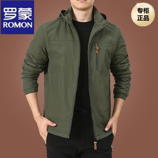 Veste de charge haut de gamme Romon Men de printemps et d'automne Men Outdoor American Tree-Windproof Veste Men Automne Men Automn Sports Veste bleu foncé 9898 Plus Velvet M