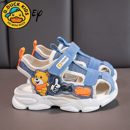 G.duck1-6 years old children's sandals men's summer new style 2 shoes 3 non-slip 5 soft bottom boys' Baotou boys' baby shoes blue size 28 shoes inner length 17.3cm