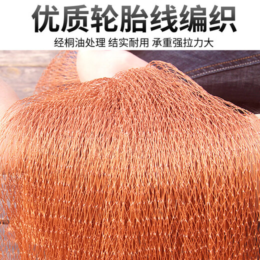 Zhanliu traditional tire line hand cast net hand throw net fishing net spin net old cast net fishing net hand throw fishing net catch fish net tire line 3.5 meters 1.5 fingers steel pendant 6.5 Jin Jin equals 0.5 kg