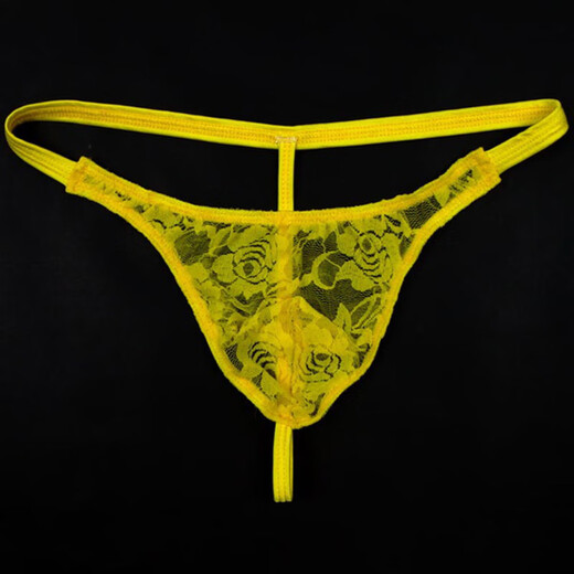 
Ye Zimei Men's sexy underwear Men's ultra-thin transparent lace seductive thong sexy underwear perspective T-pants 4086 Coffee color All size