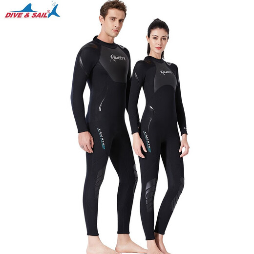 Gumunidaifu thickened warm wetsuit gelcoat winter swimming swimsuit one-piece long-sleeved surfing snorkeling waterproof mother 19491 men's 1 point 5MM S S