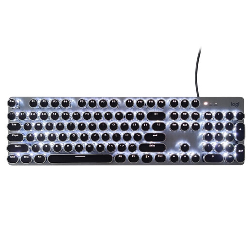 Logitech K845 Juego de teclado de oficina mecánica con cableas E -Sports Punk Punk Retro Teclado periférico Notebook Holiday Gift Diy Keycap personalizado K845 (eje verde) + Classic Punk Keycap - Negro