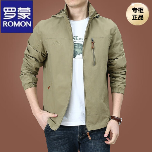 Veste de charge haut de gamme Romon Men de printemps et d'automne Men Outdoor American Tree-Windproof Veste Men Automne Men Automn Sports Veste bleu foncé 9898 Plus Velvet M