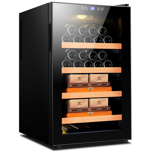 CIGARLOONG cigar cabinet constant temperature moisturizing cedar wood shelf naked dual-core dual-core refrigeration small household energy-saving silent cigar and red wine dual-purpose intelligent electronic humidifier 65C 65C merbau wood red wine cigar style 70L cigar cabinet