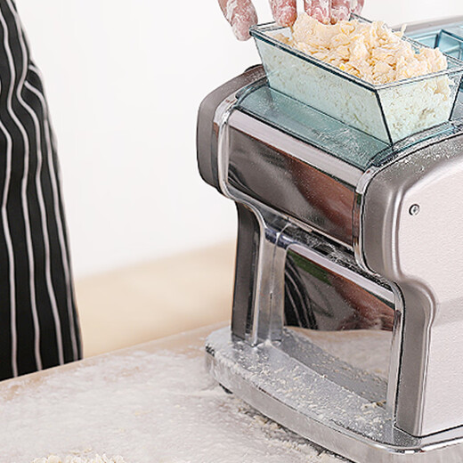 俊媳妇面条机不锈钢家用小型商用全自动电动压面机多功能粗细圆面饺子馄饨皮擀面皮制面挂面轧面器切面机 1刀 面皮+2种面条 不锈钢刀