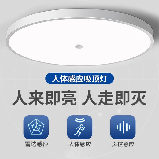 Fanyao infrared human body sensor lamp ultra-thin three-proof ceiling-mounted lamp stair aisle corridor corridor light smart lamp 48W-human body sensor