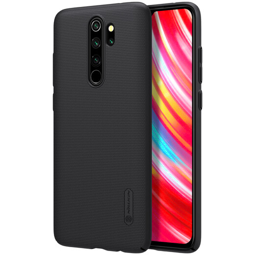 Nelkin geeignet für Xiaomi Redmi Note8pro Mobiltelefon Hülle Gefrertete Anti-Rutsch-Full-inclusive Anti-Fall-Fall-Schutzhülle Leichtes und einfaches Schutzhülsenschild mit Hartschalen-Weichkante Schwarz