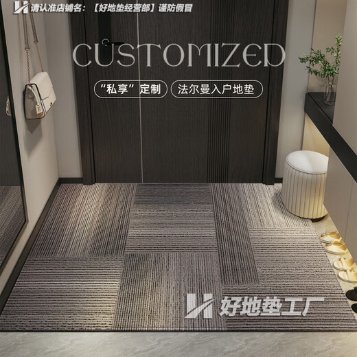 Eingangstürbodenmatte 2025 Eingangstür der neuen Stil Fußmatte Anti-Rutsch schmutziger-resistenter Tür Außentürmatte Veranda Teppich Grau-15271 120 cm*160 cm Upgrade 9. Generation Dirty-Resistant Falman