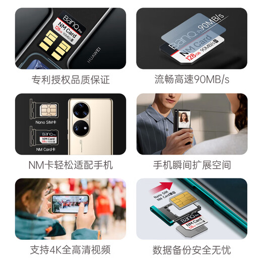Banq 128GB NM card (NM memory card NM card) Huawei Honor mobile phone tablet memory card patent authorized high-speed NM card 4K HD video card PRO Professional Edition