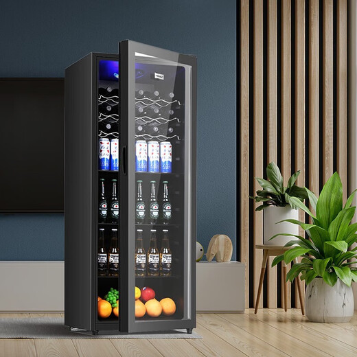 Royalstar Refrigerator Fresh Cabinet Constant Temperature Household Small Ice Bar Commercial Single Door Freezer Wine Cabinet Beverage Cabinet Refrigerator Tea Sample Preservation Office Wine Cabinet Display Cabinet 198 Liters丨Tempered Glass丨Micro Freezing丨First Class Energy Efficiency